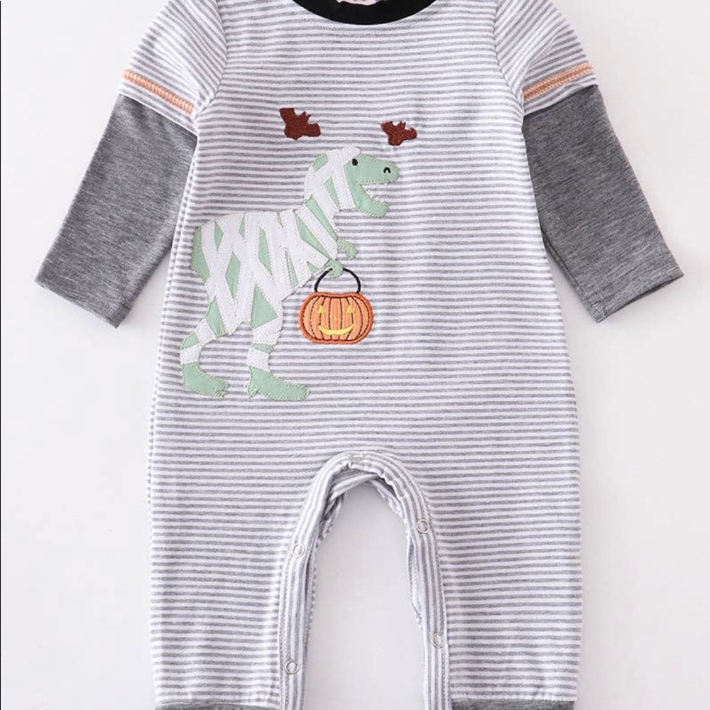 Dinosaur Halloween boys romper